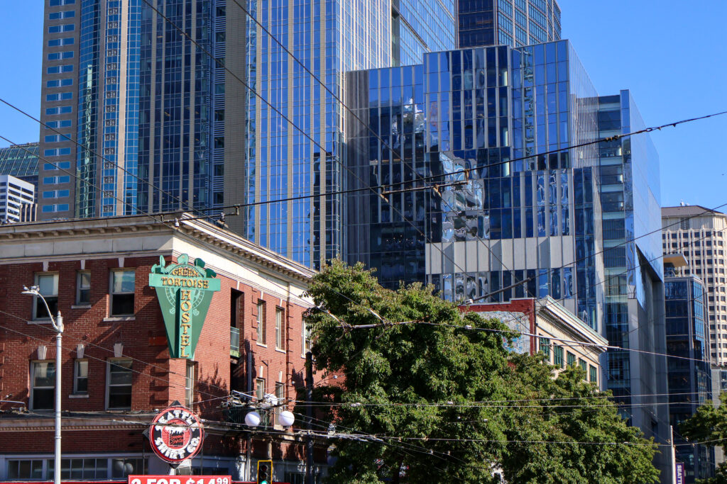 Cityscape in downtown Seattle.