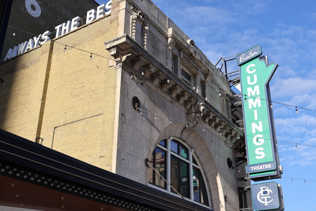 The Burton Cummings Theatre sign.