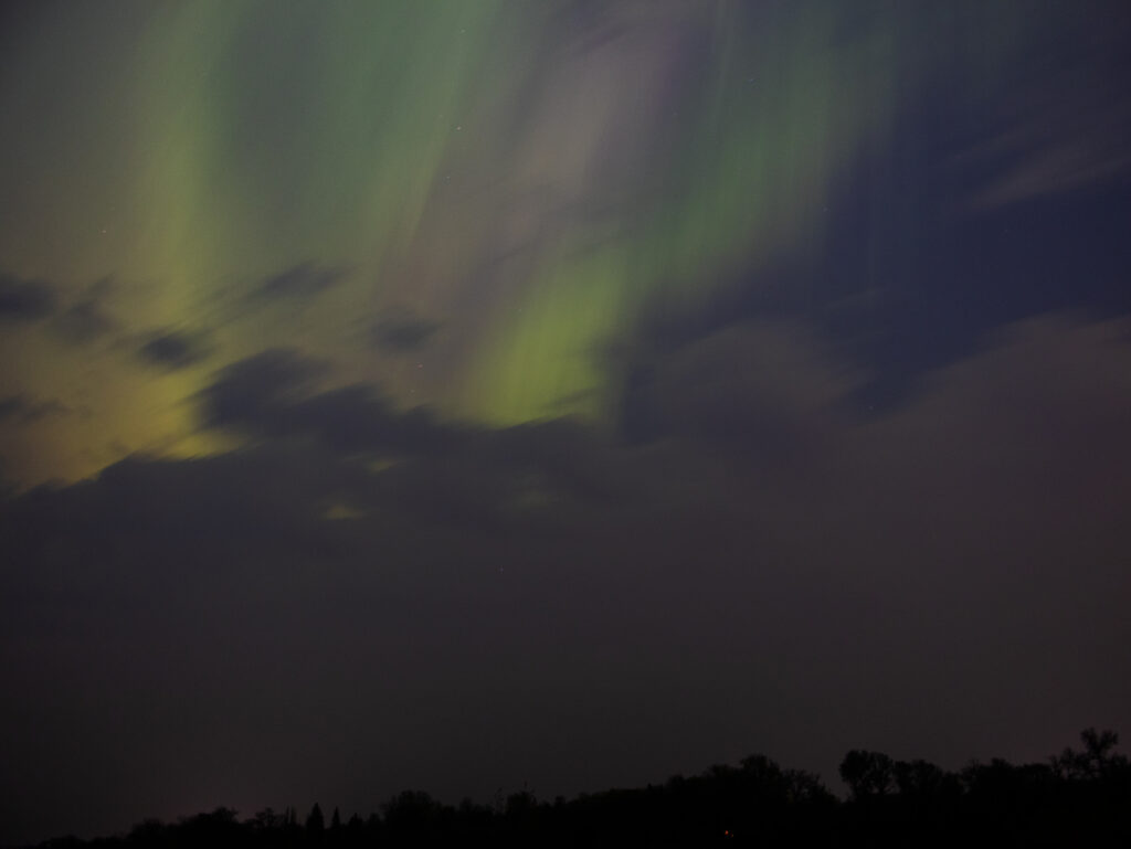 Long exposure shot of aurora borealis.